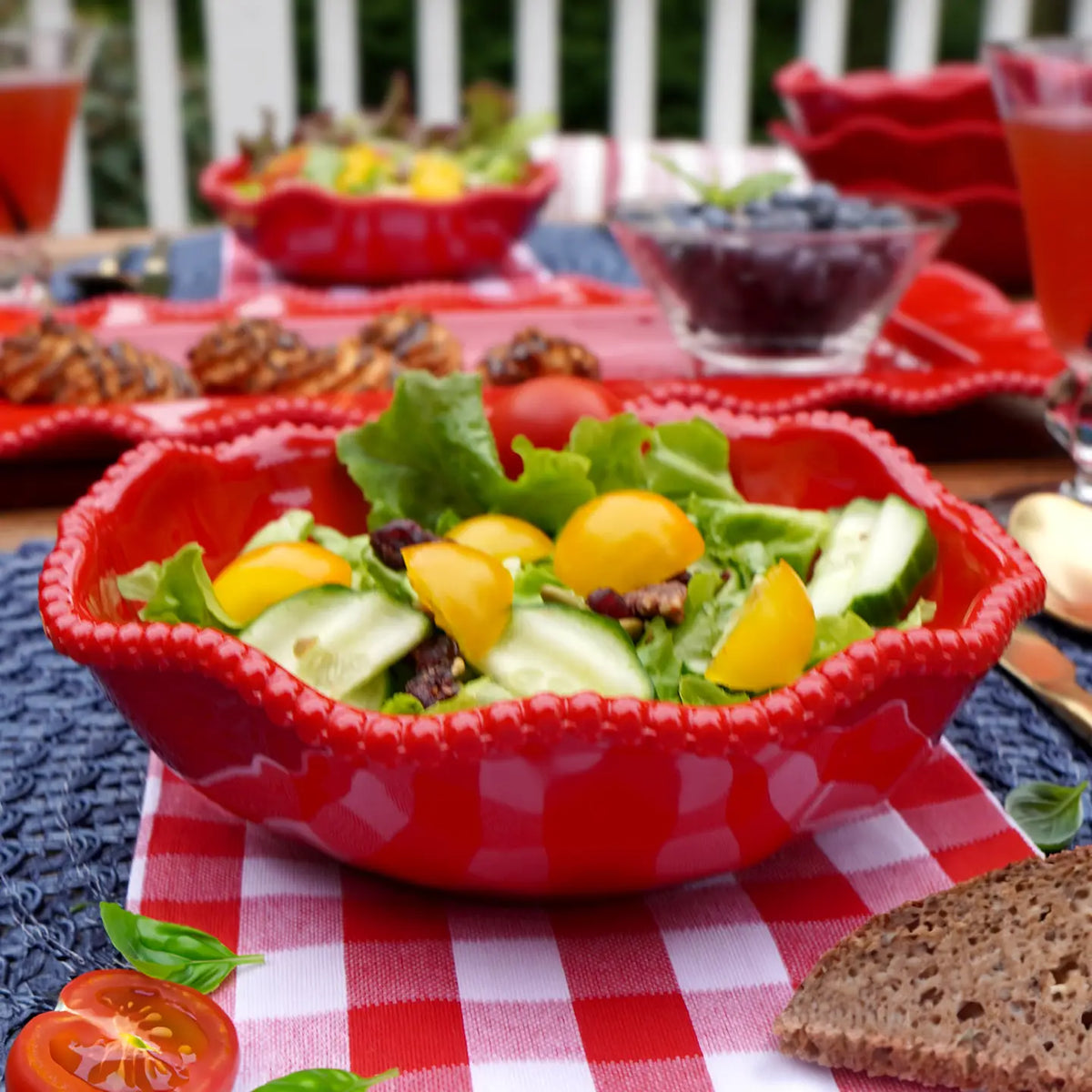 Perlette Red Melamine Dinnerware Perlette Red Melamine Large