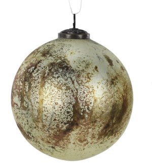 Open image in slideshow, Rustic Silver Glass Ball Ornament
