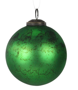 Open image in slideshow, Green Glass Ball Ornament
