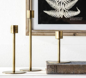 Open image in slideshow, Brass Candle Holders
