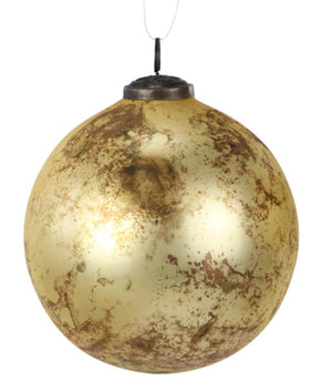 Open image in slideshow, Rustic Gold Glass Ball Ornament
