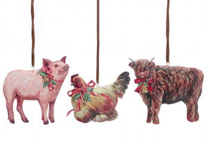 Open image in slideshow, Tin Farm Animal Ornament

