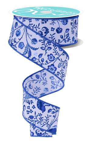 Open image in slideshow, Chinoiserie Ribbon - Blue &amp; White
