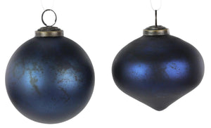 Open image in slideshow, Navy Glass Ball Ornament
