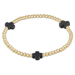 ENewton Extends - Signature Cross Gold Pattern 3mm Bead Bracelet