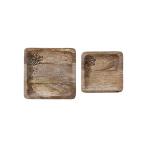 Open image in slideshow, Snowflake Wood Tray
