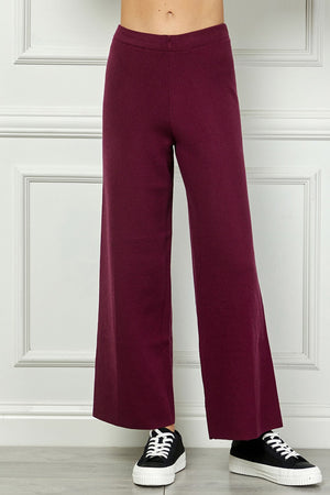 Open image in slideshow, Burgundy Cropped Sweater Pants
