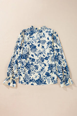 Open image in slideshow, Blue Floral Print Top
