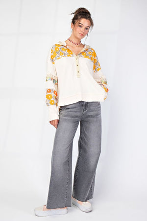 Sweet Cream Button Pullover