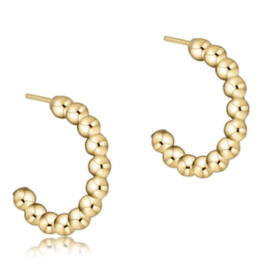 Open image in slideshow, Beaded Classic 1” Post Hoop - Gold
