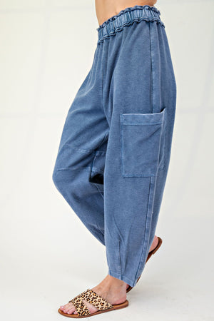Washed Denim Pants