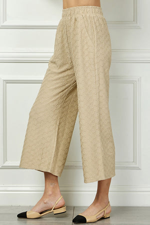 Textured Cropped Pant - Taupe