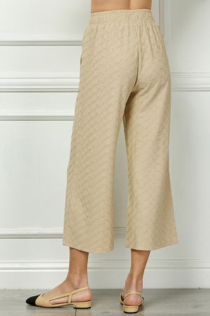 Textured Cropped Pant - Taupe