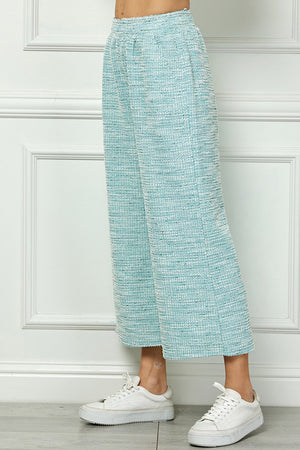 Boucle Textured Cropped Pant - Mint