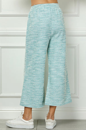 Boucle Textured Cropped Pant - Mint