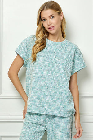 Open image in slideshow, Boucle Textured Top - Mint
