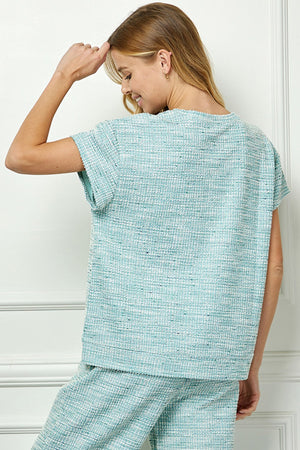 Boucle Textured Top - Mint