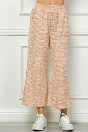Open image in slideshow, Boucle Textured Cropped Pant - Orange
