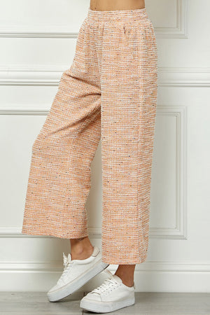 Boucle Textured Cropped Pant - Orange
