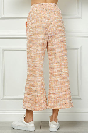 Boucle Textured Cropped Pant - Orange