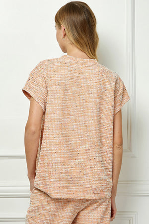 Boucle Textured Top - Orange