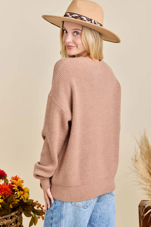 Thankful Pumpkin Embroidered Sweater
