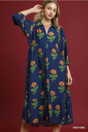 Open image in slideshow, Tiffany Dress - Navy
