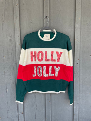Open image in slideshow, Sequin Holly Jolly Sweater
