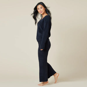 Softies: Solid Marshmallow V-Neck Lounge Set - Black
