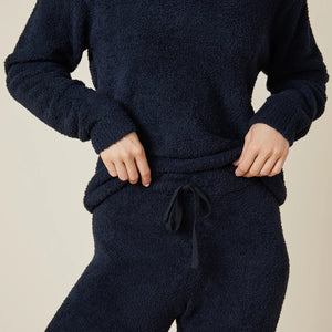 Softies: Solid Marshmallow V-Neck Lounge Set - Black
