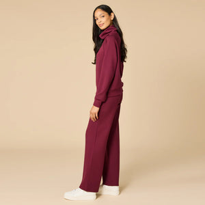 Softies: DreamTech Cowl Neck with Pleat Pant - Cherry Cola
