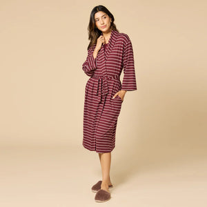 Open image in slideshow, Softies: Dream 42” Shawl Robe - Cherry Cola Stripes
