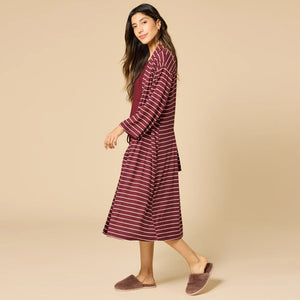 Softies: Dream 42” Shawl Robe - Cherry Cola Stripes