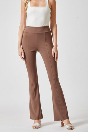 Open image in slideshow, Dear Scarlett: Dark Brown Flare Pants
