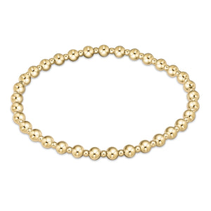 Classic Grateful Pattern Bead Bracelet - Gold
