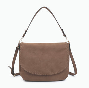 Open image in slideshow, Jess Faux Suede Satchel
