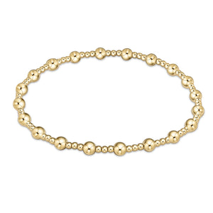Classic Sincerity Pattern Bead Bracelet- Gold