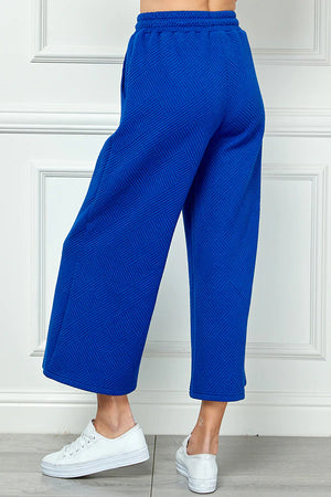 Blue Textured Pants