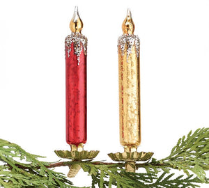 Open image in slideshow, Clip On Glass Candle Ornament
