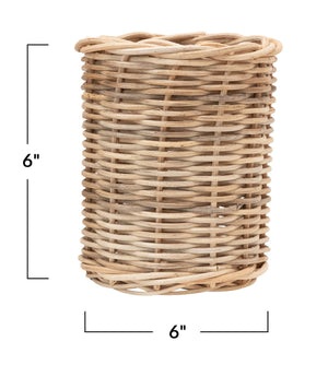 Open image in slideshow, Hand-Woven Wicker Basket
