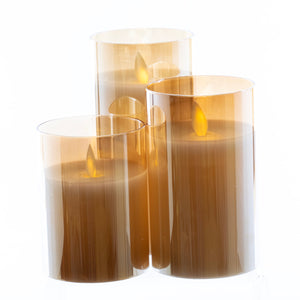 Open image in slideshow, Amber Glass Candles
